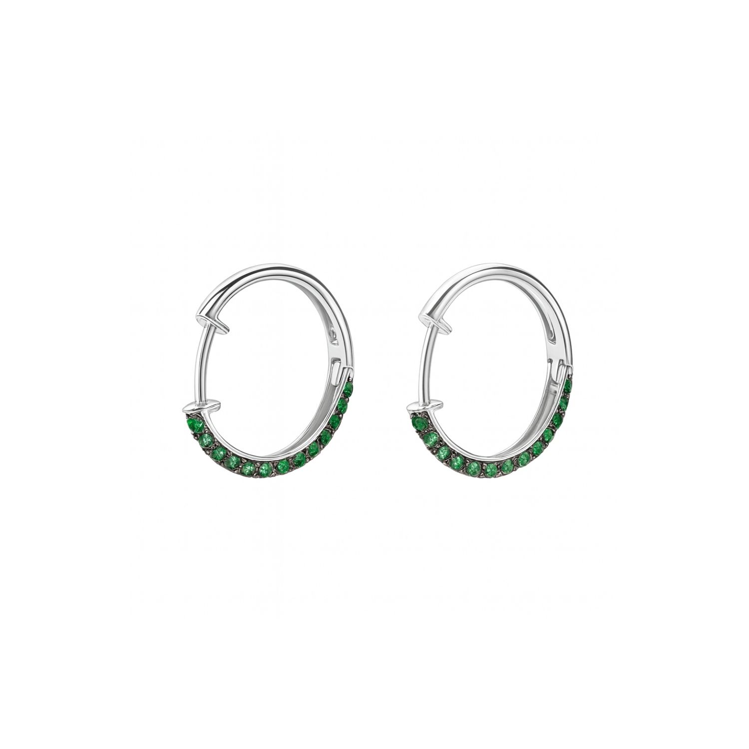 Aros de Oro Blanco 18kt con Diamantes 47 Puntos Totales Corte Brillante SI/H Esmeralda - By Danielle Costantini 3