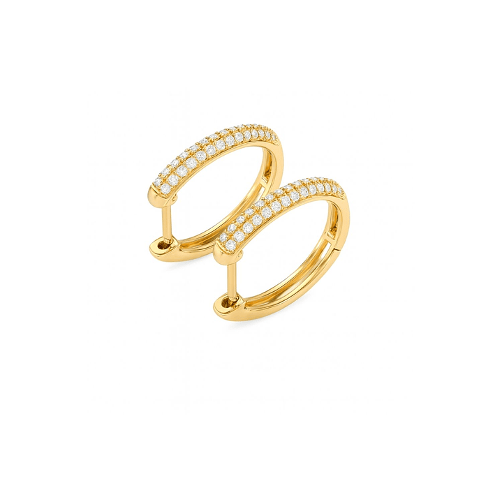 Aros de Oro 18kt con Diamantes 21 Puntos Totales Corte Brillante SI/H - By Danielle Costantini 3