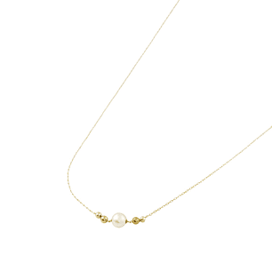 Collar Oro Amarillo 18kt Perla Cultivada 5MM