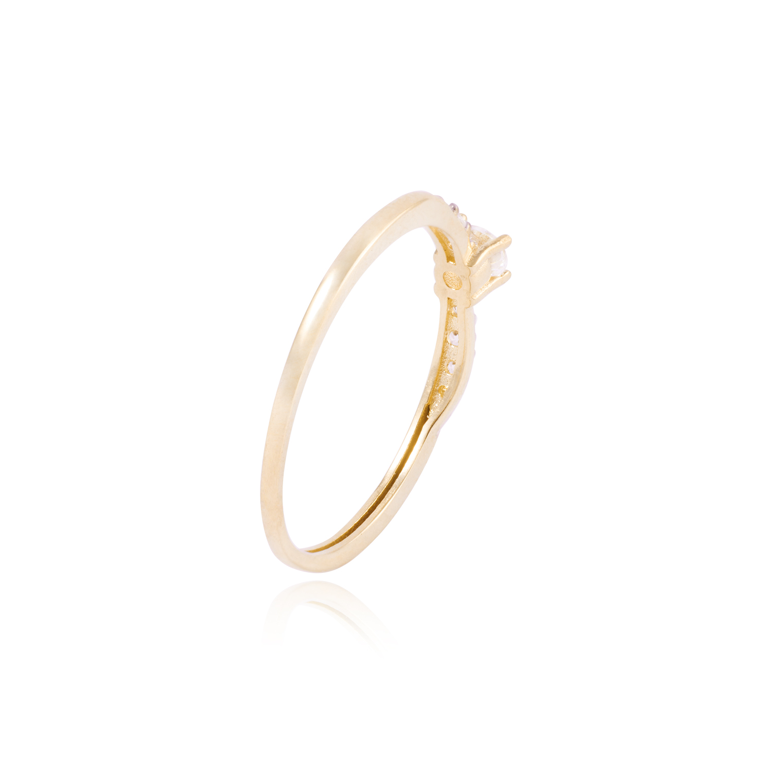 Anillo Oro Amarillo 18kt Tiara Circonita Central 3MM 3