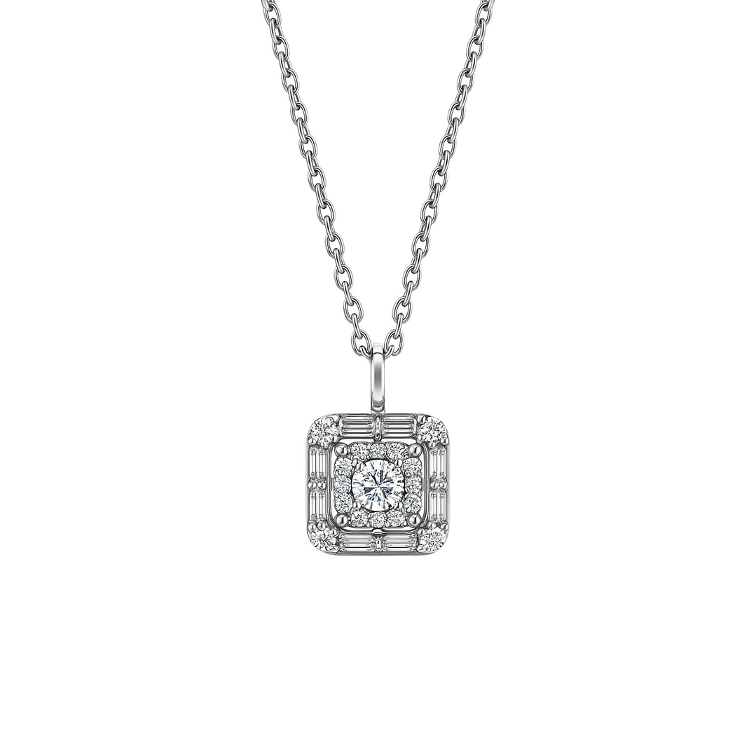 Collar Oro Blanco 18kt Brillo Eterno Circonita 2