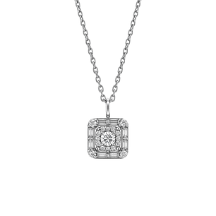 Collar Oro Blanco 18kt Brillo Eterno Circonita