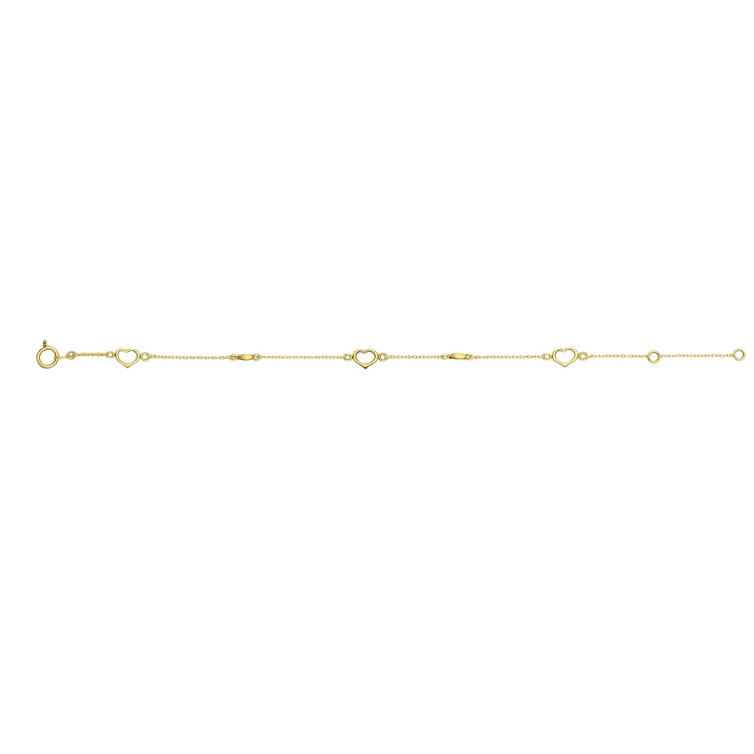 Pulsera Oro Amarillo 18kt Corazones 1
