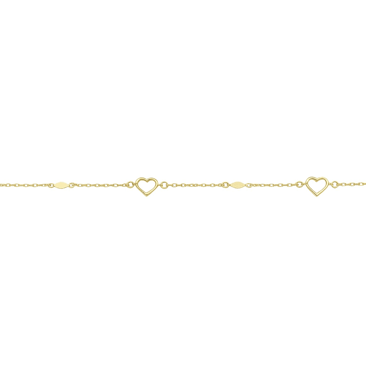 Pulsera Oro Amarillo 18kt Corazones 3