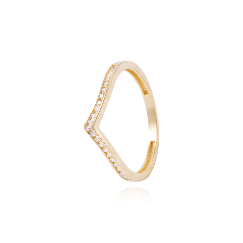 Anillo Oro Amarillo 18kt Corona-Cintillo Circonita 1