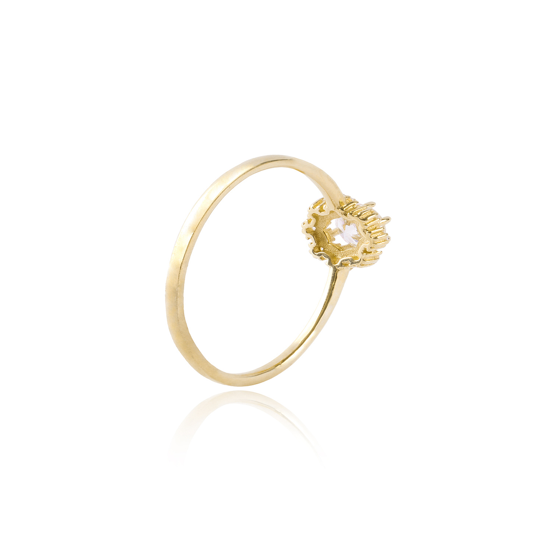 Anillo Oro Amarillo 18kt Rosera Circonita 2