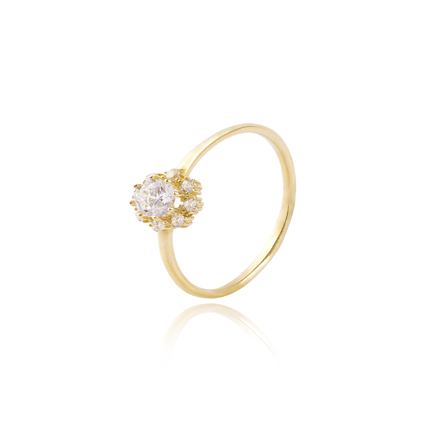 Anillo Oro Amarillo 18kt Rosera Circonita 3