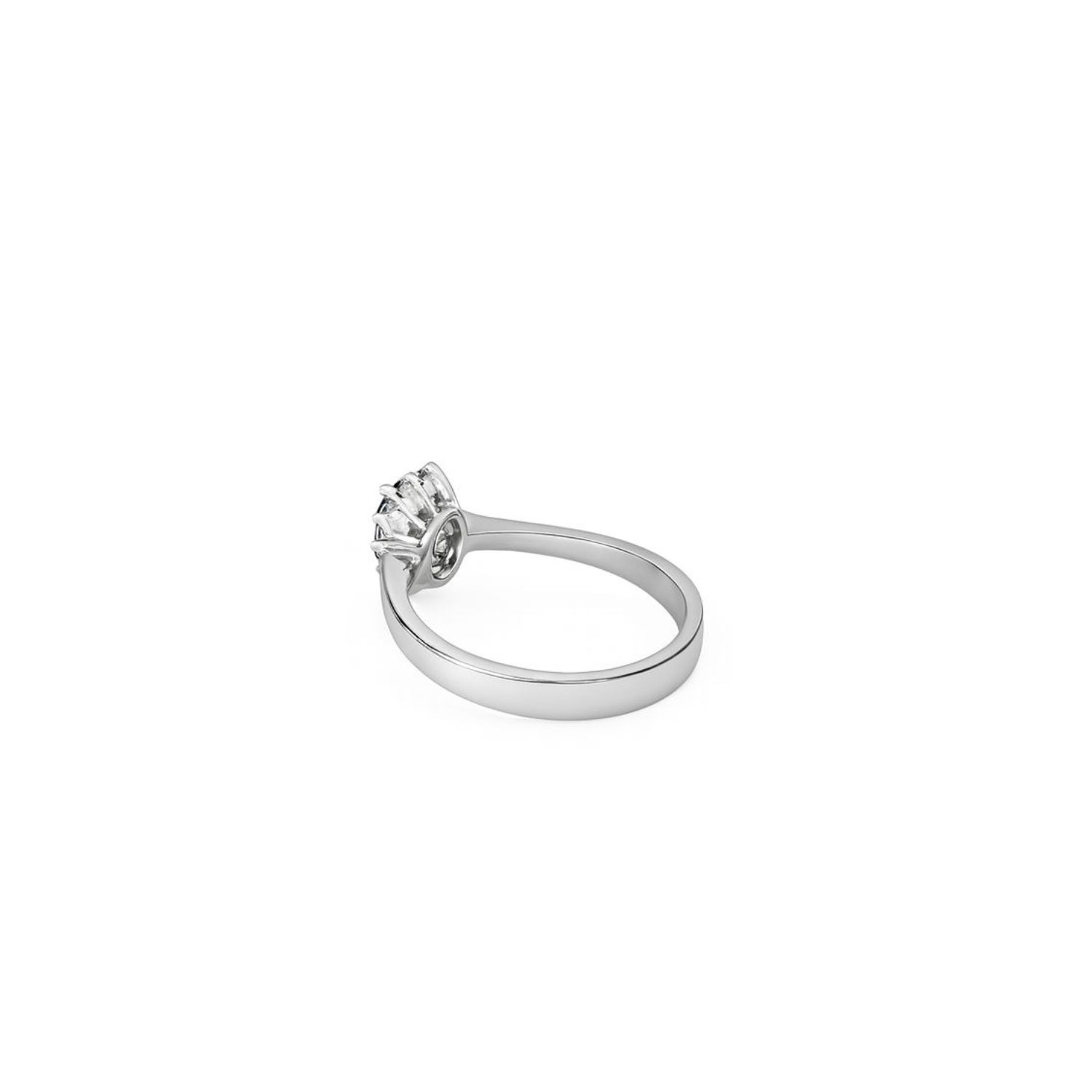 Anillo Oro Blanco 18kt Diamantes 14 Pts Zafiro Central 5MM 3