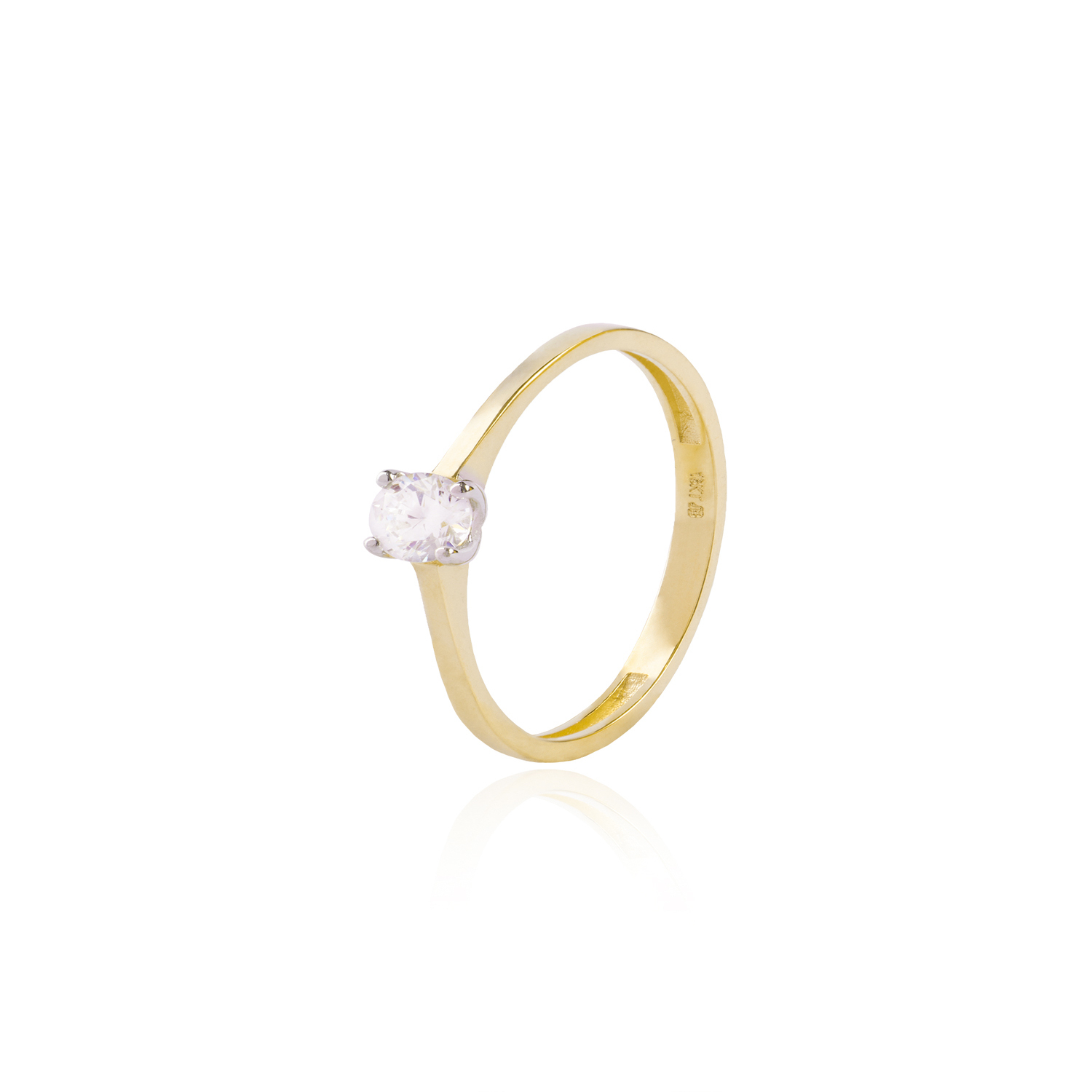 Anillo Oro Amarillo 18kt Solitario Circonita 3MM 3