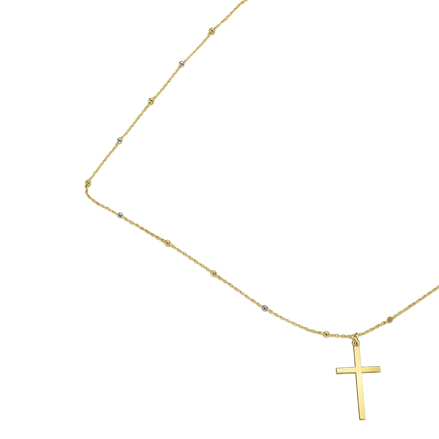 Collar Oro Amarillo 18kt Rosario Tricolor 3