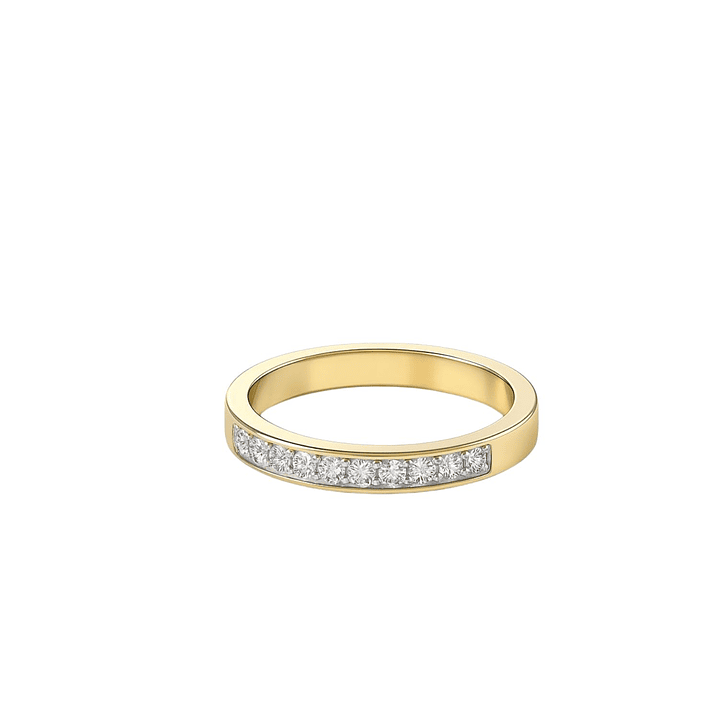 Anillo Oro Amarillo 18kt Diamantes 25 Pts 1/2 Cintillo 1