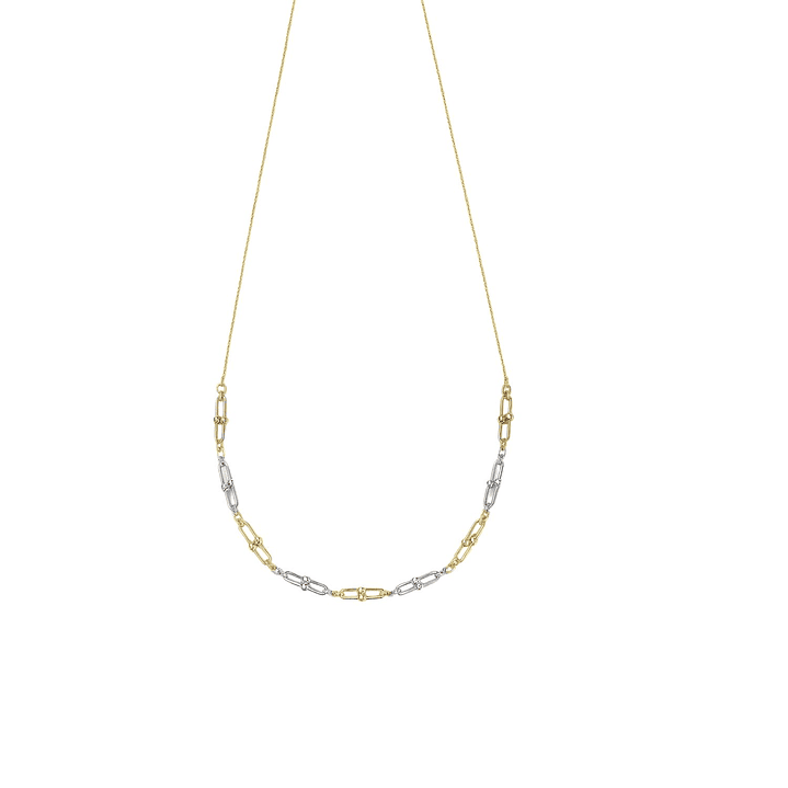 Collar Oro Amarillo 18kt Candados Tricolor 2