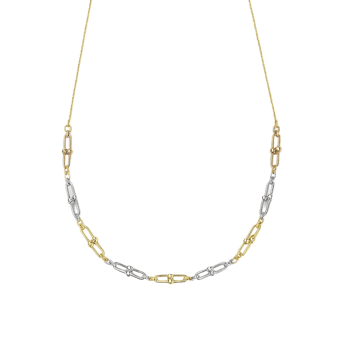 Collar Oro Amarillo 18kt Candados Tricolor 3