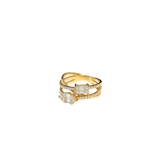 Anillo Oro Amarillo 18kt Diamantes Corte Esmeralda 55 Pts