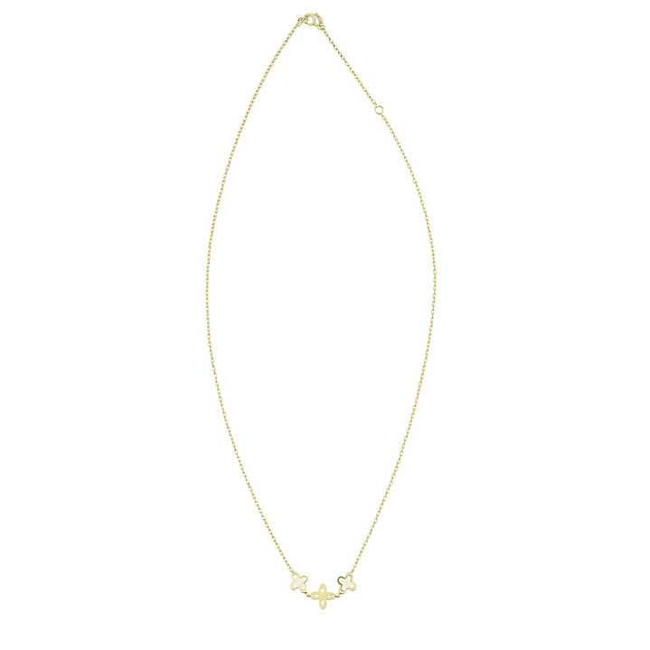 Collar Oro Amarillo 18kt Trébol Nacar 2