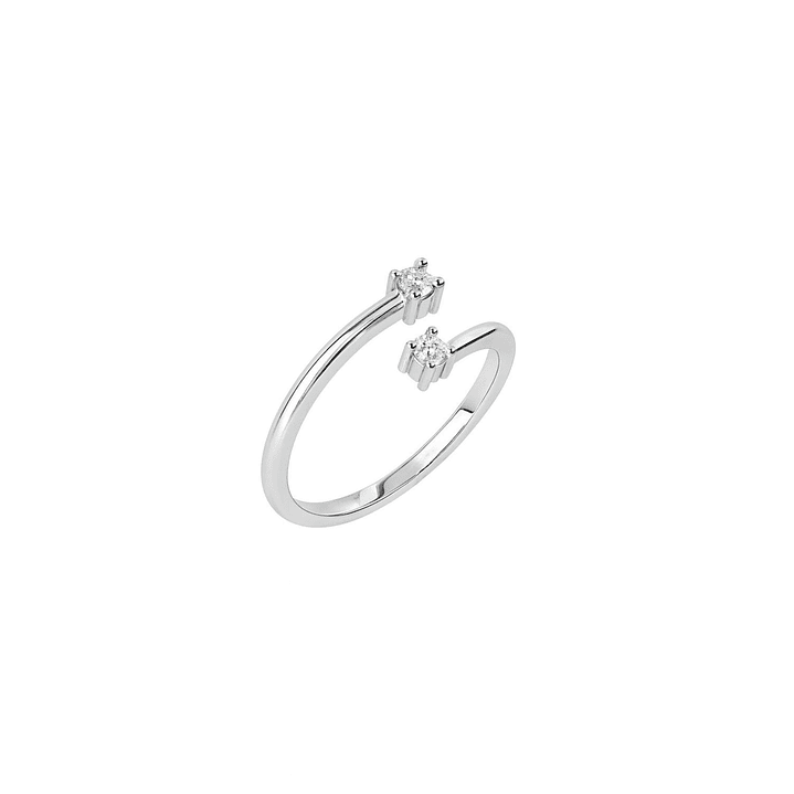 Anillo Oro Blanco 18kt Diamantes 10 Pts Cruzado 3