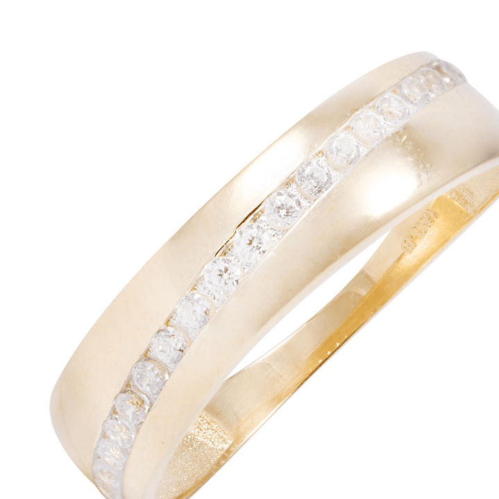 Anillo de Oro 18Kt de Compromiso 1/2 Cintillo Ancho 2