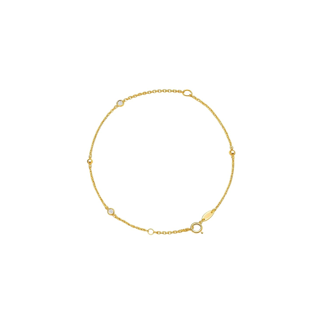Pulsera Oro Amarillo 18kt Circonita-Bolitas 1