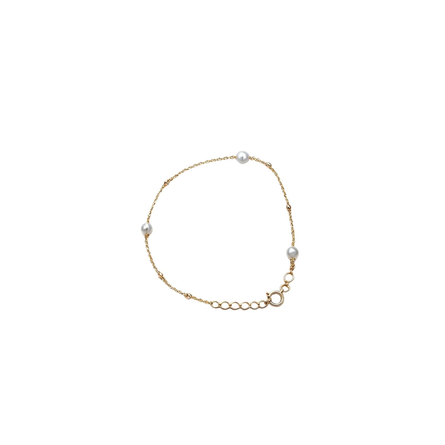 Pulsera Oro Amarillo 18kt Rosario Perlas Cultivadas 3,5MM 1