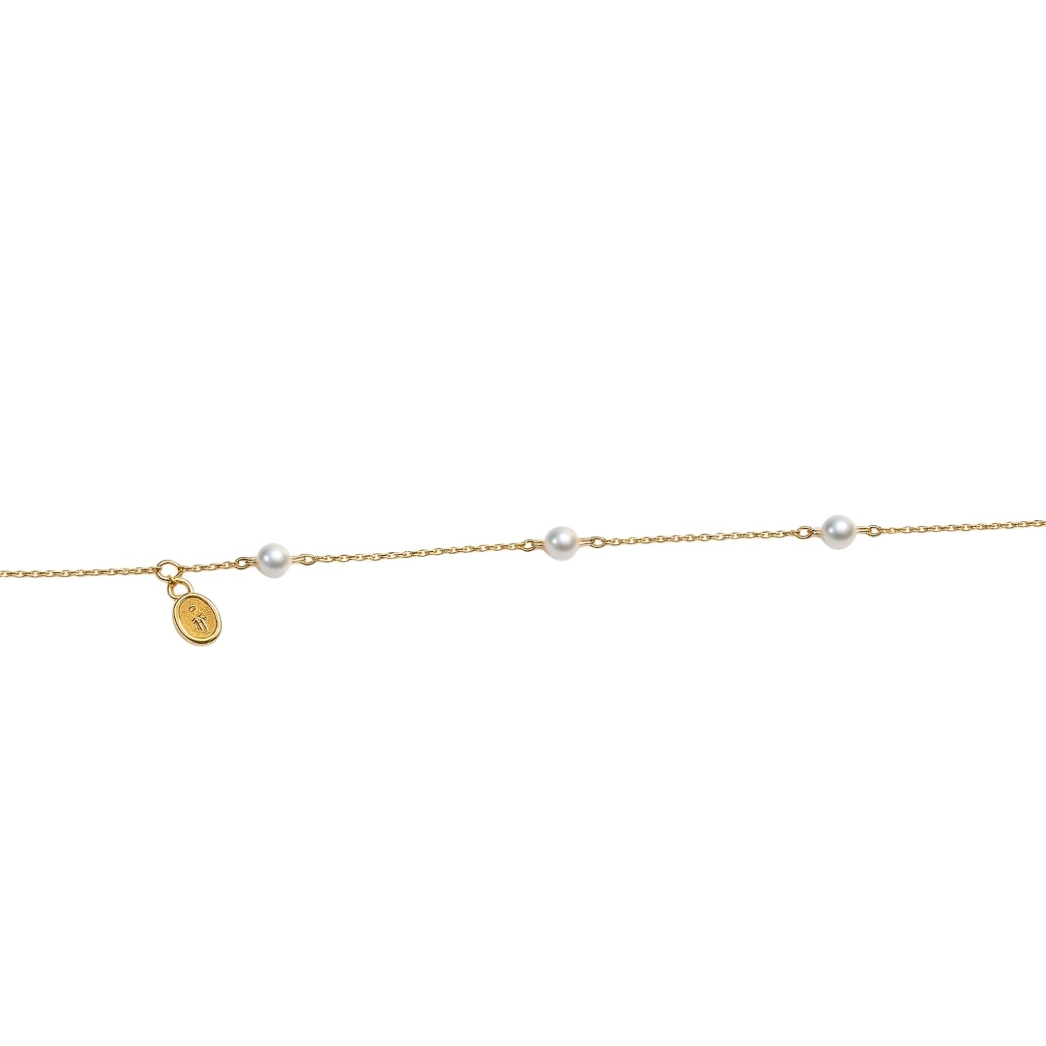 Pulsera Oro Amarillo 18kt Rosario Perlas Cultivadas 3,5MM 2