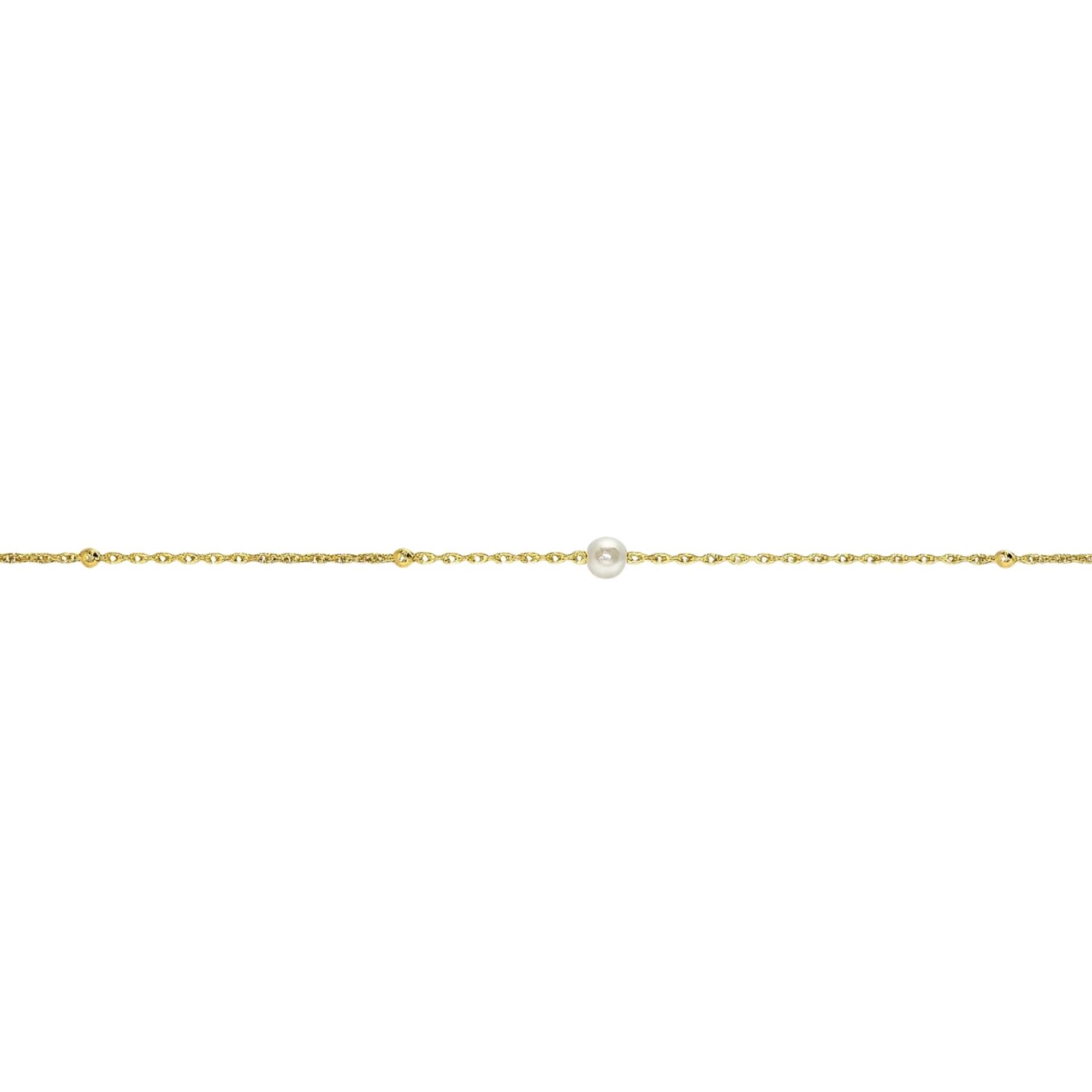 Pulsera Oro Amarillo 18kt Tres Perlas Cultivadas 3,5MM 2