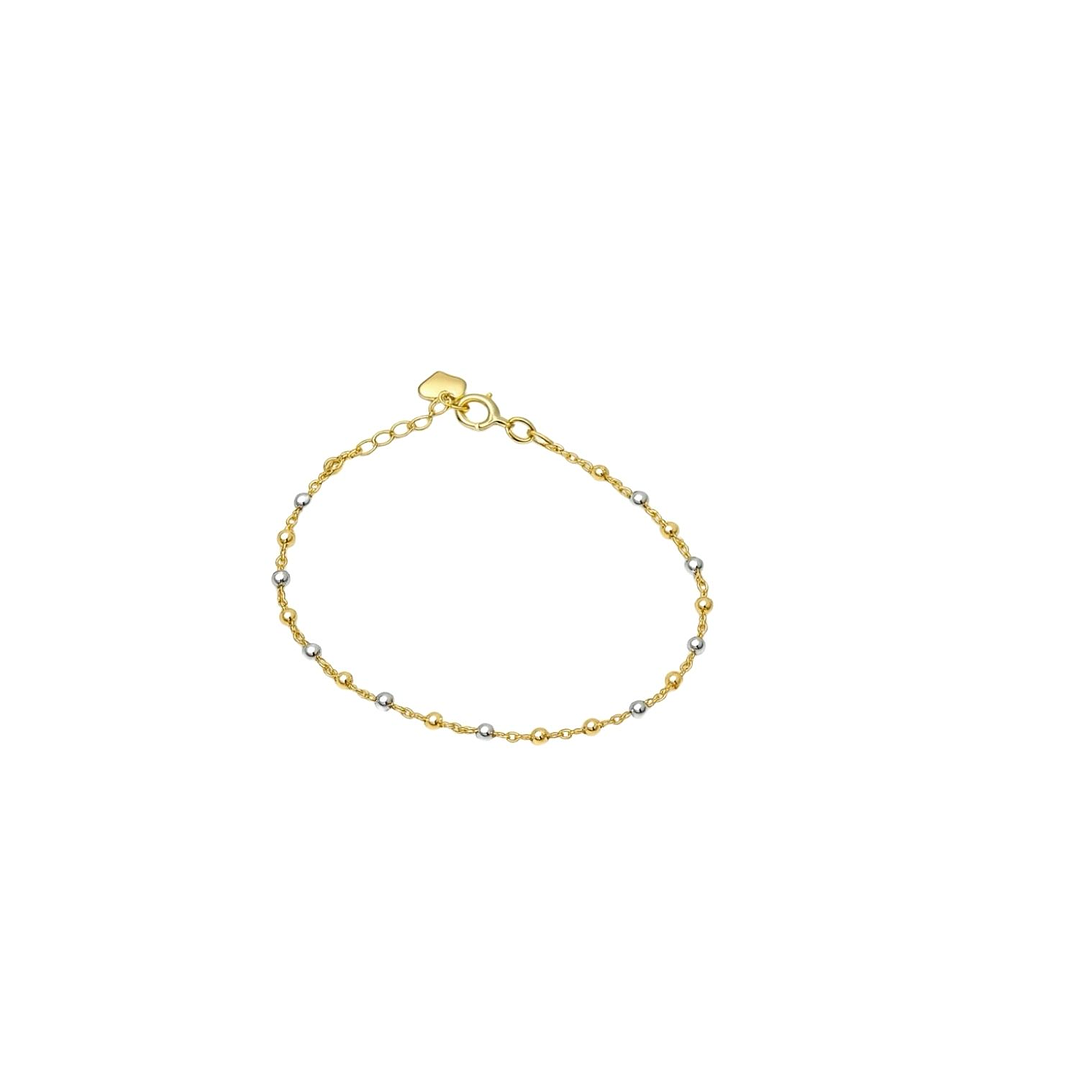 Pulsera Oro Amarillo 18kt Bolitas Bicolor 1