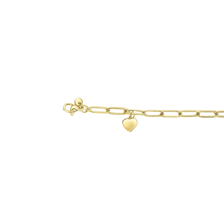 Pulsera Oro Amarillo 18kt Eslabon-Corazón 3