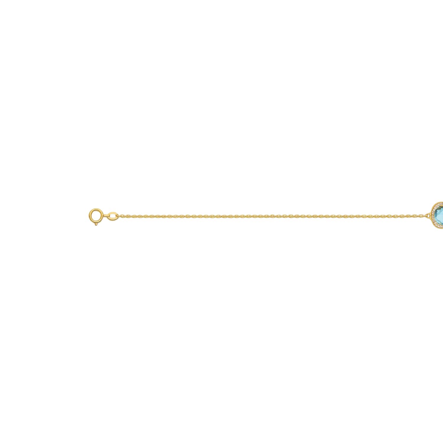 Pulsera Oro Amarillo 18kt Corazón Aguamarina 3