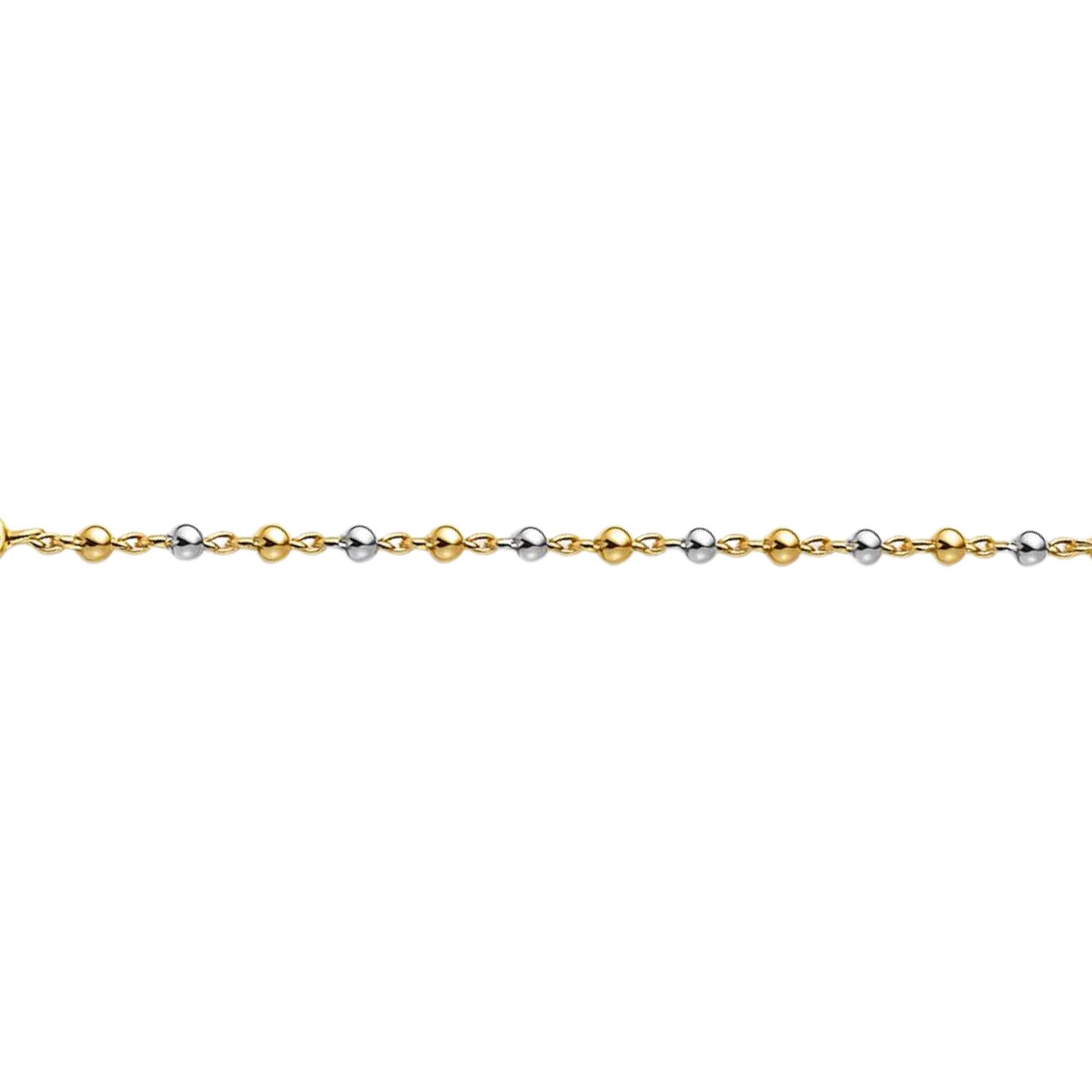 Pulsera Oro Amarillo 18kt Bolitas Bicolor 3