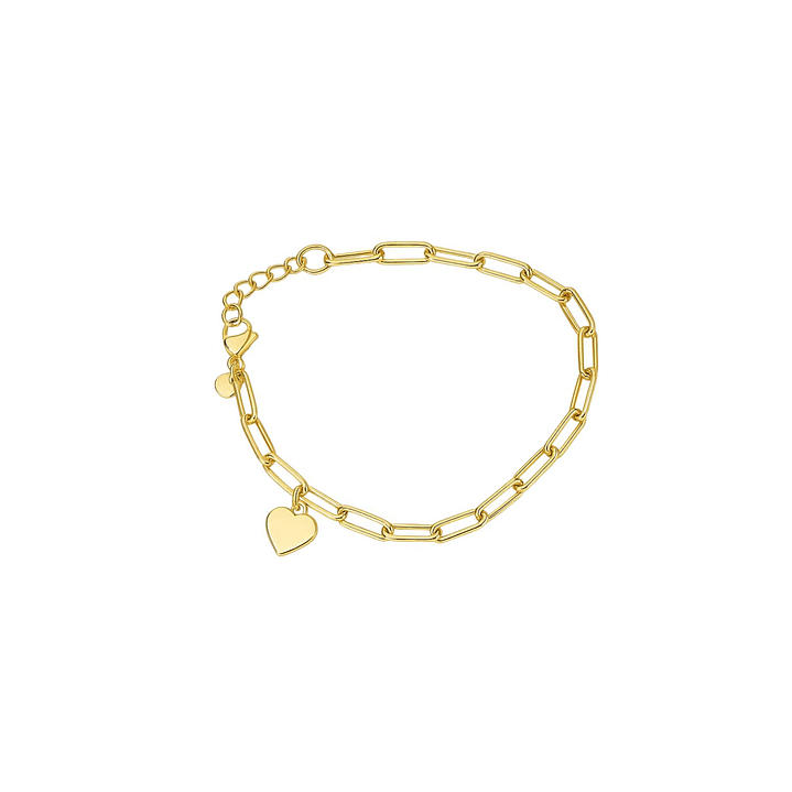 Pulsera Oro Amarillo 18kt Eslabon-Corazón 1
