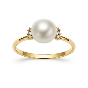 Anillo Oro Amarillo 18kt Diamantes 3Pts Per Cultivada 7MM