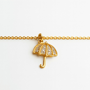 Tobillera Oro Amarillo 18kt Paragua de Diamantes