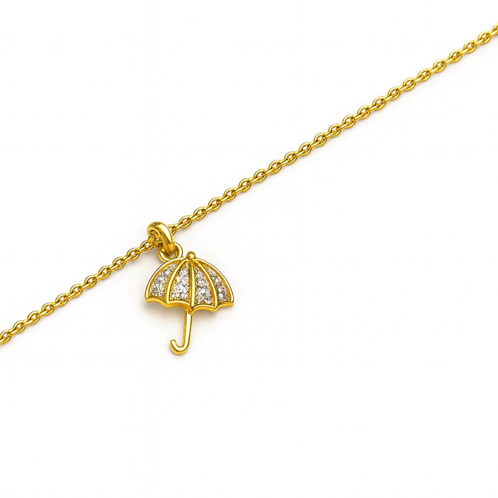 Tobillera Oro Amarillo 18kt Paragua de Diamantes 3