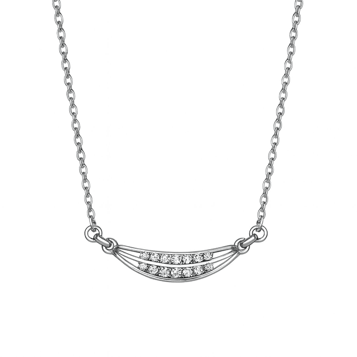 Collar Oro Blanco 18Kt Circonitas en Degrade 1