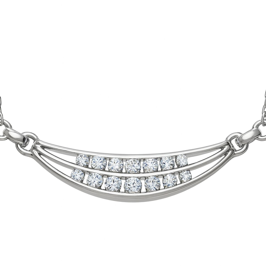 Collar Oro Blanco 18Kt Circonitas en Degrade 3