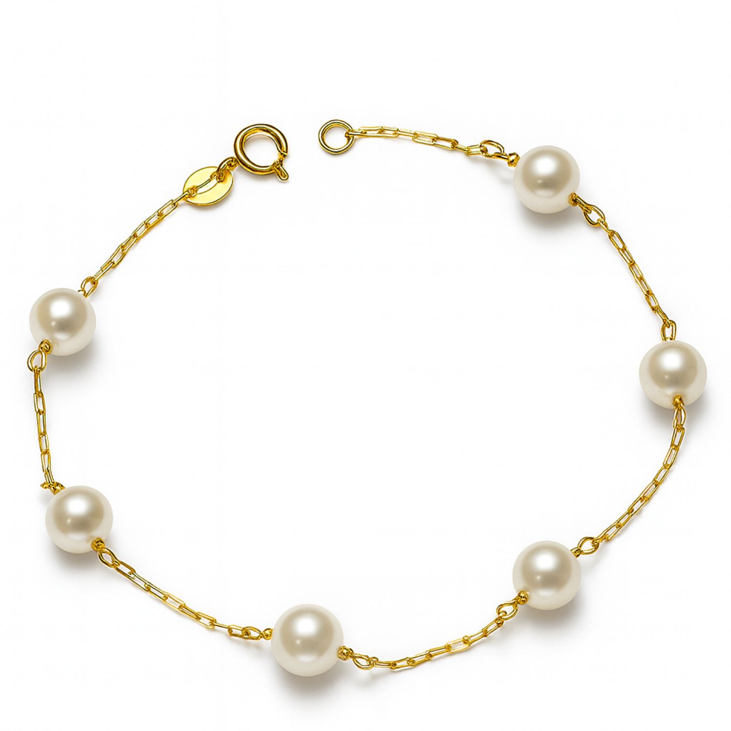 Pulsera Oro Amarillo 18Kt Perlas Cultivadas 5mm 1