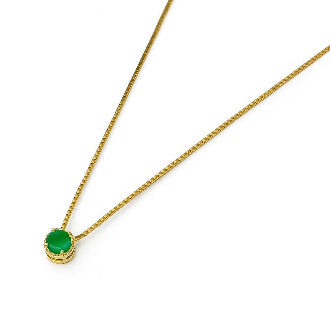 Collar Oro Amarillo 18Kt Esmeralda Natural 1