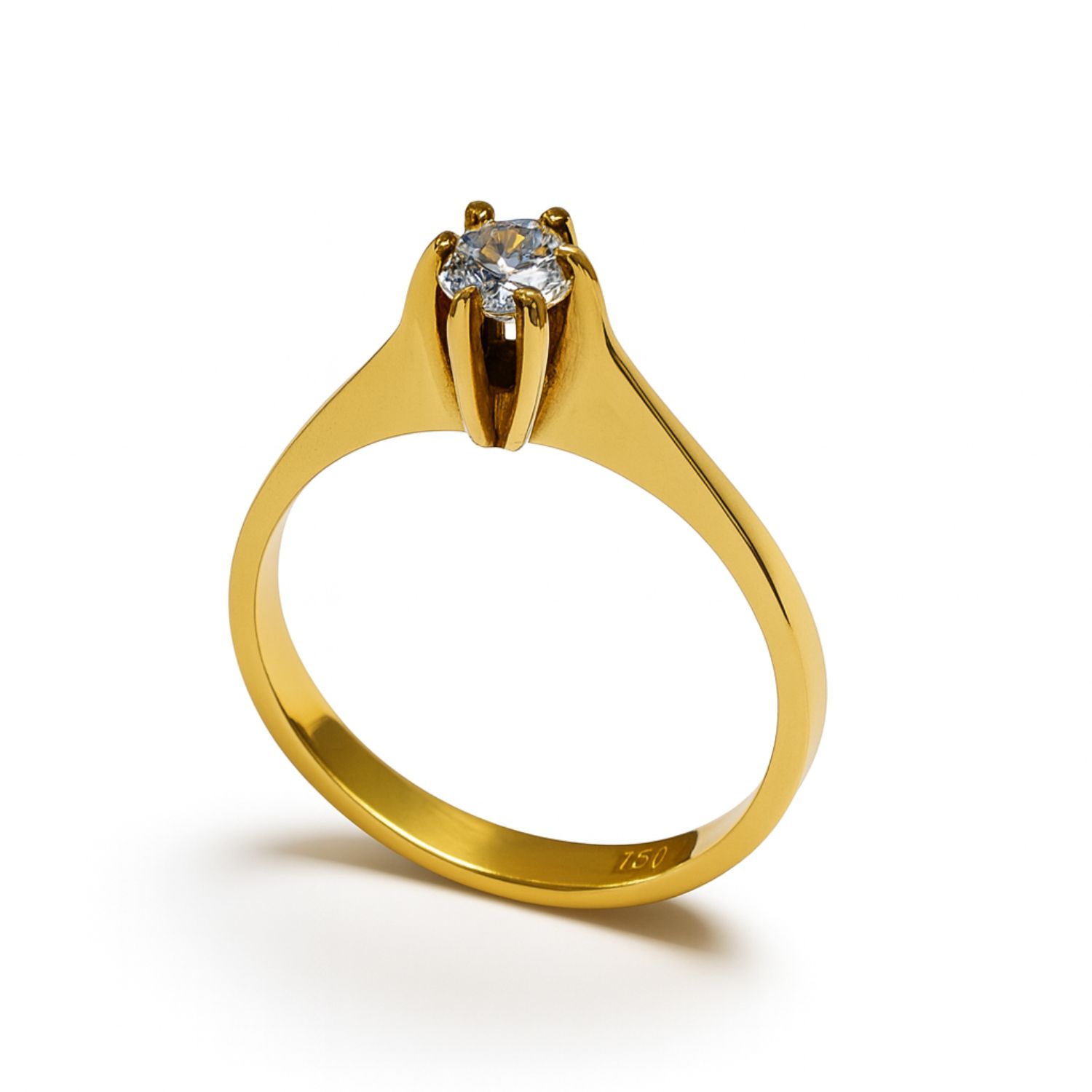 Anillo Oro Amarillo 18Kt Solitario Circonita 1