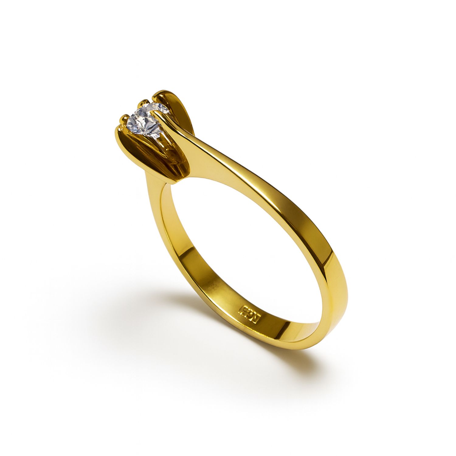 Anillo Oro Amarillo 18Kt Solitario Circonita 2