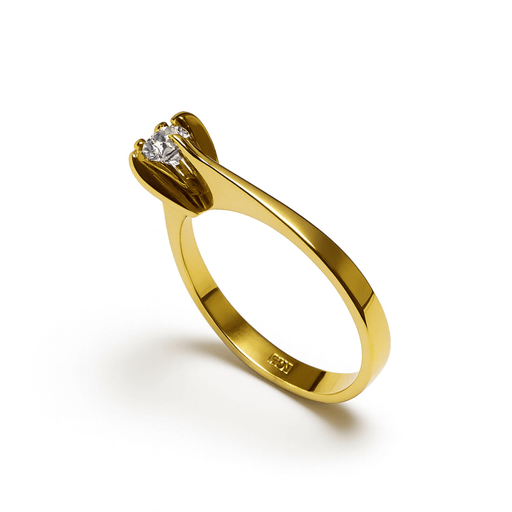 Anillo Oro Amarillo 18Kt Solitario Circonita 3