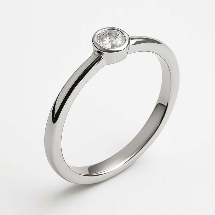 Anillo Oro Blanco 18kt Circonita 2