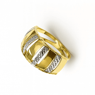 Anillo Oro Amarillo 18kt Prisma Bicolor