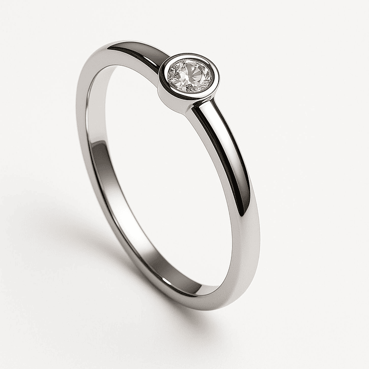 Anillo Oro Blanco 18kt Circonita 3