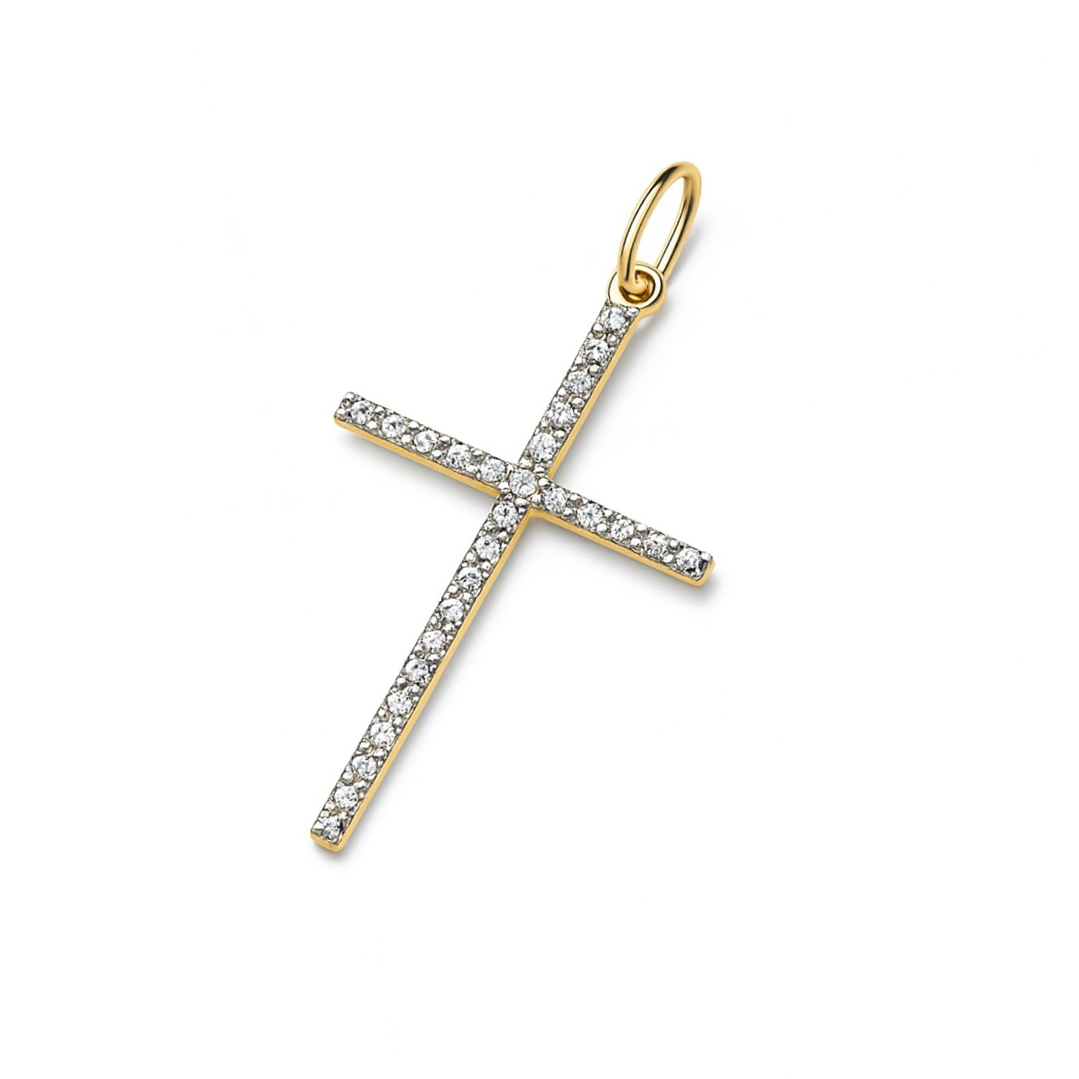 Colgante Oro Amarillo 18kt Cruz Circonitas 1