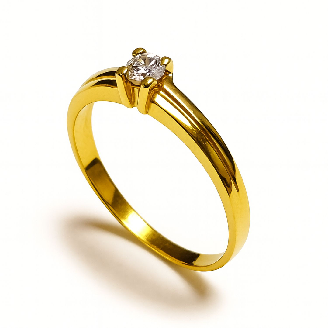 Anillo Oro Amarillo 18Kt Solitario Cuatro Grifas 1