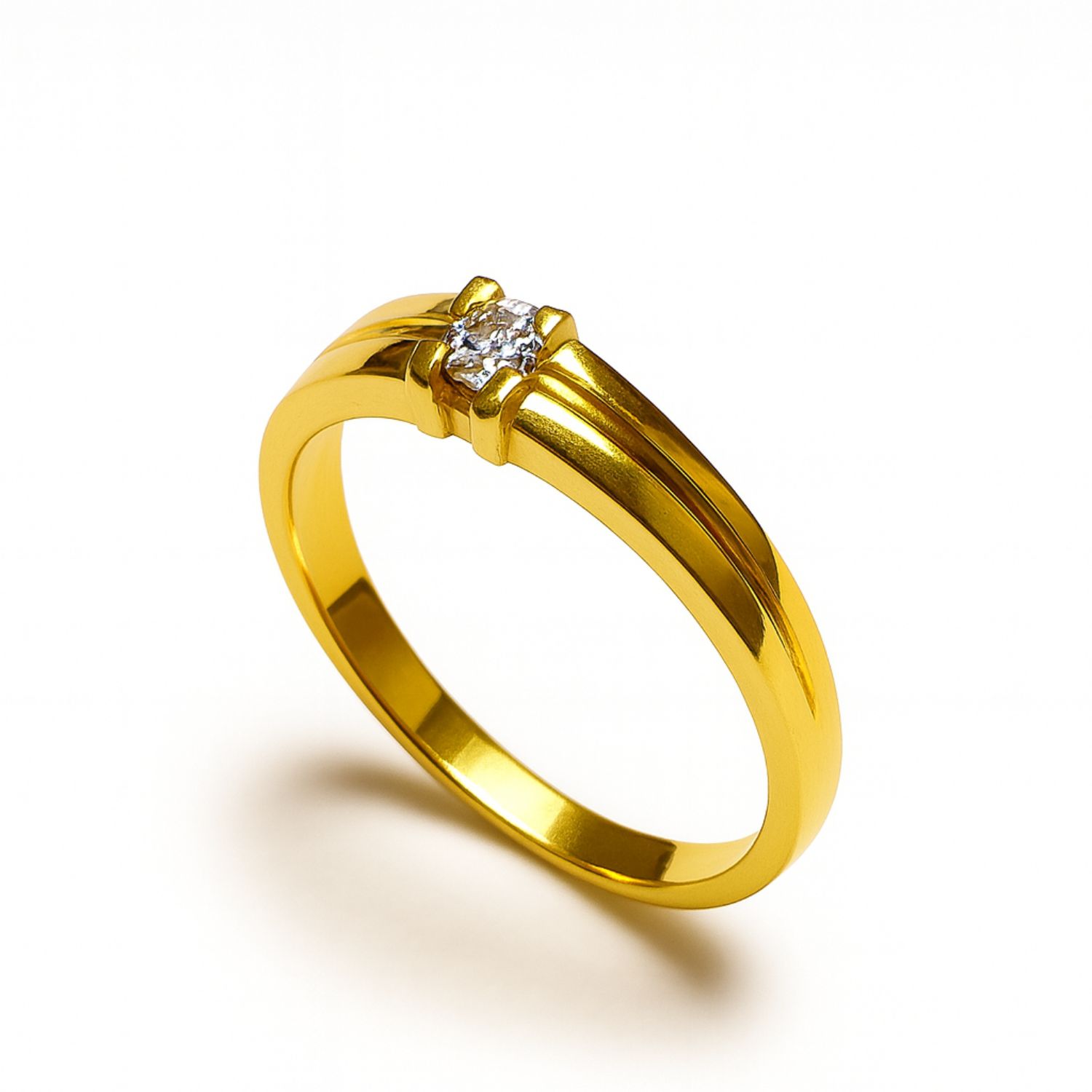 Anillo Oro Amarillo 18Kt Solitario Cuatro Grifas 2