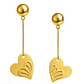 Aros Oro Amarillo 18kt Corazones Colgantes - Miniatura 2