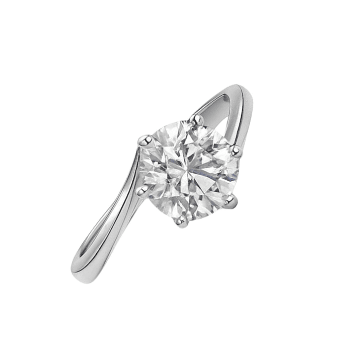 Anillo Oro Blanco 18kt Circonita Central 8MM 4 grifas 2