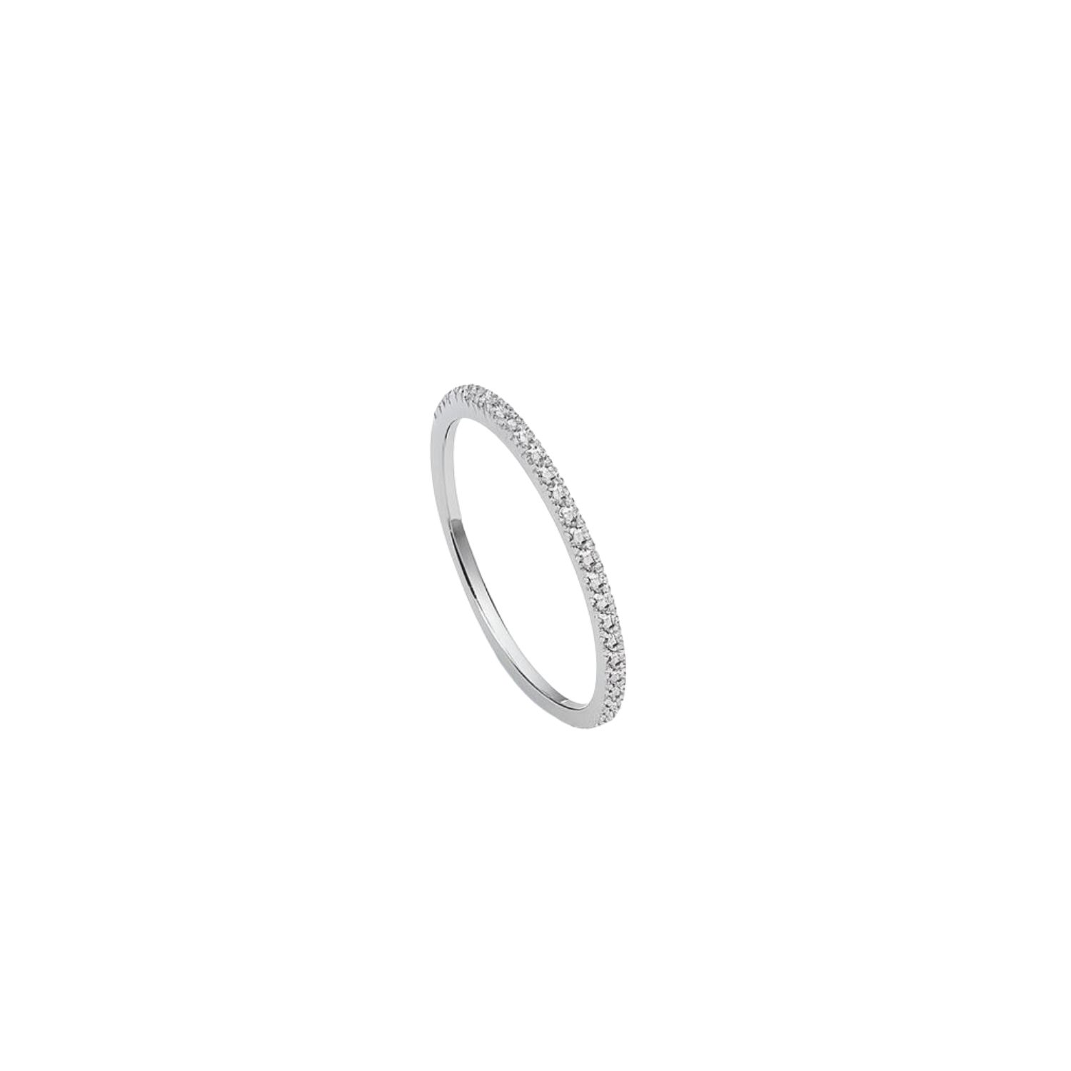 Anillo Oro Blanco 18kt Medio Cintillo Circonita 1
