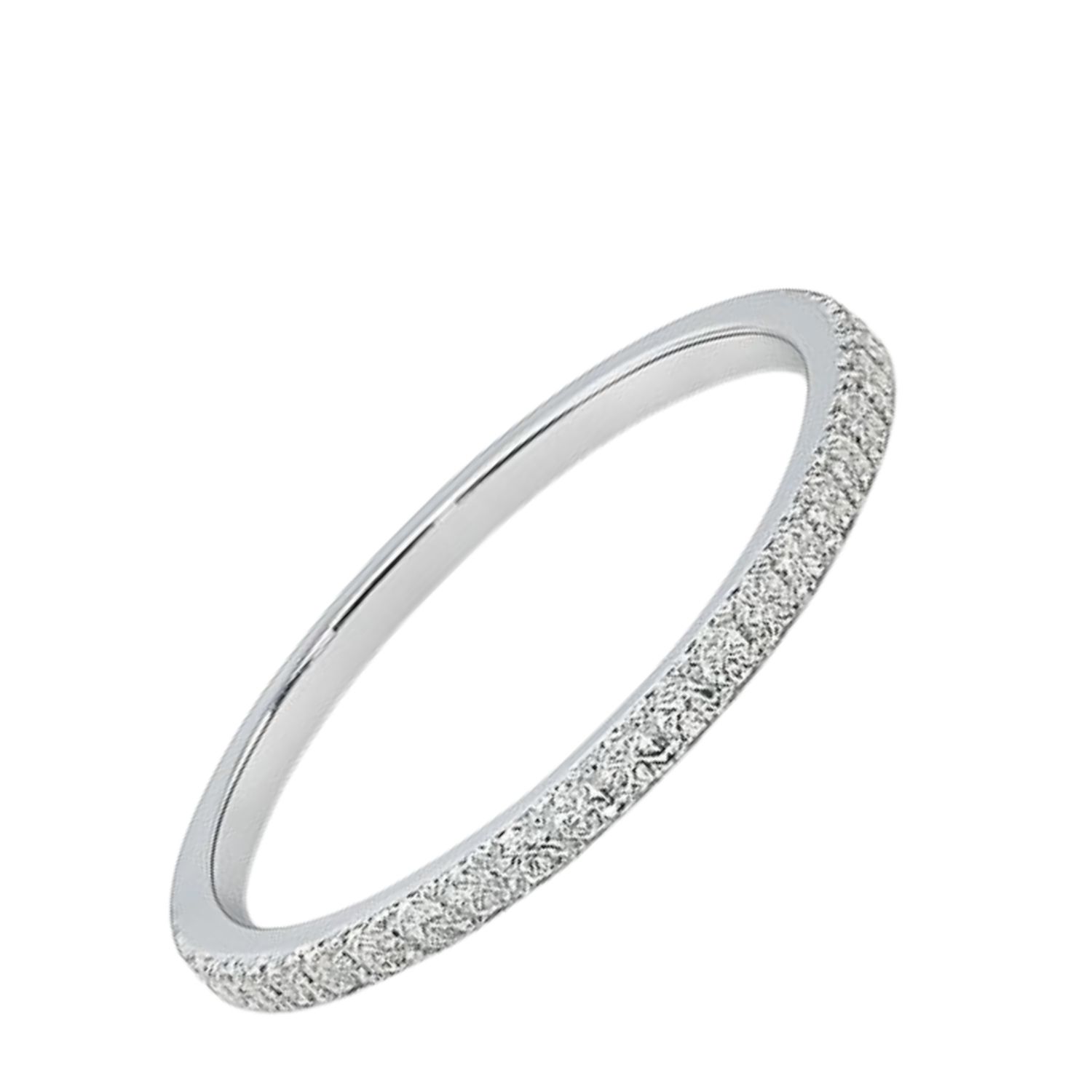 Anillo Oro Blanco 18kt Medio Cintillo Circonita 2